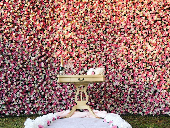 backdrop parete di fiori sfondo matrimonio